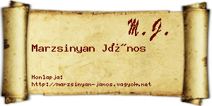Marzsinyan János névjegykártya